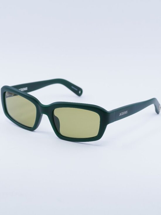 Jacquemus MARINO JAC/64 C2 Sunglasses Matte Green Rectangle Frame, Green Lenses main image 8
